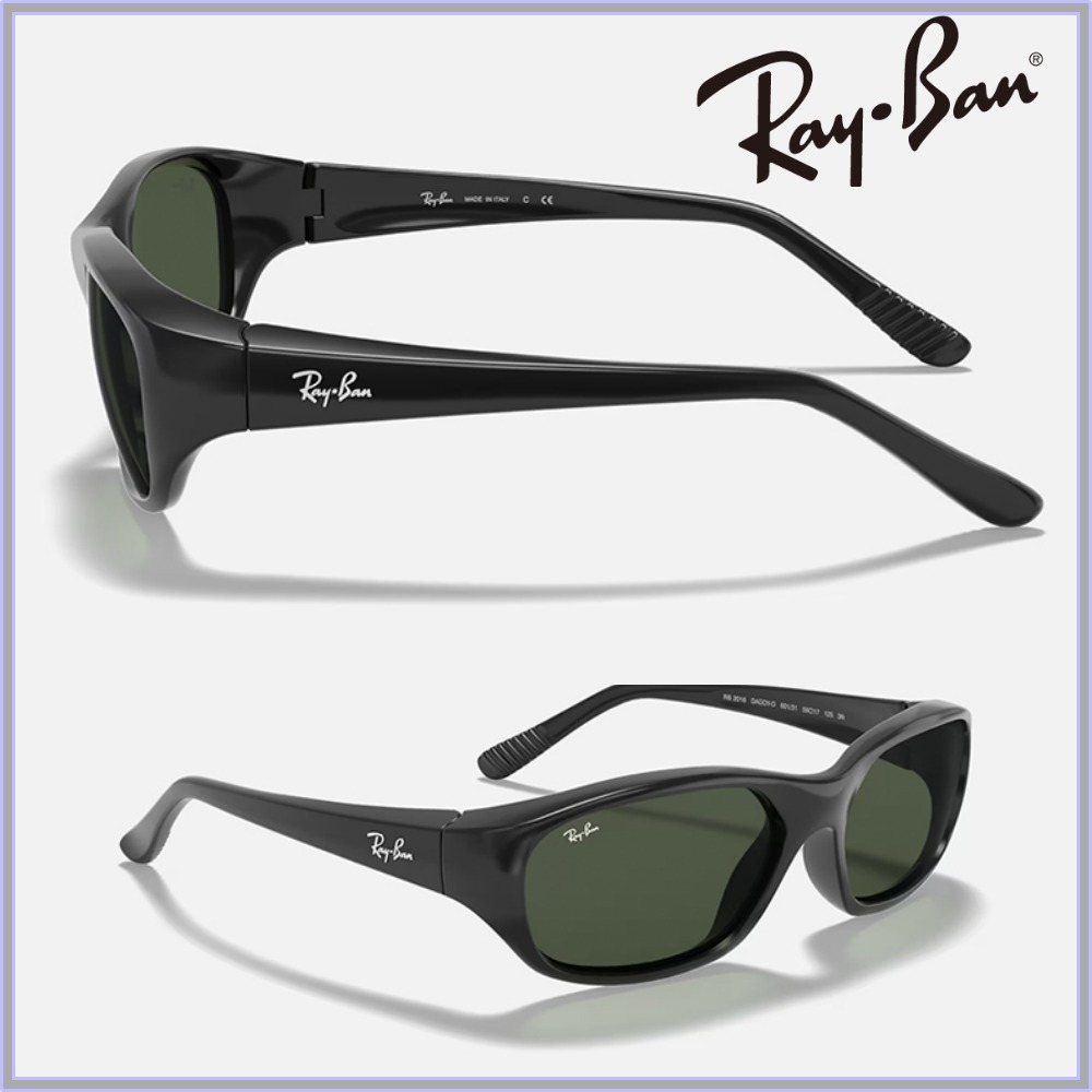 [Ray-Ban] ブラック×グリーン クラシックラウンド サングラス