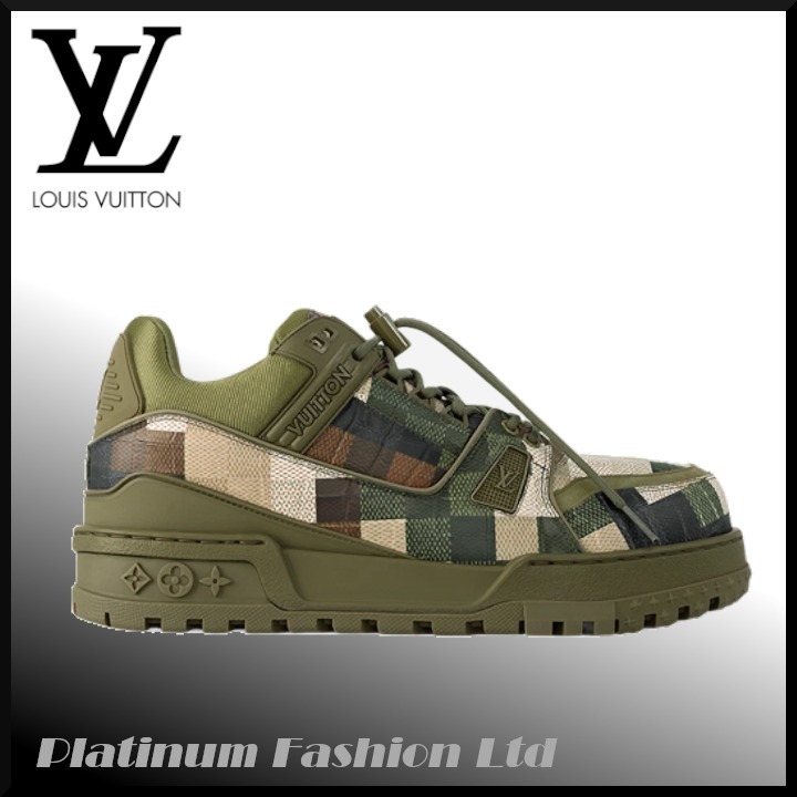 希少品♪【LOUIS VUITTON】LV トレーナー maxi sneakers カーキ