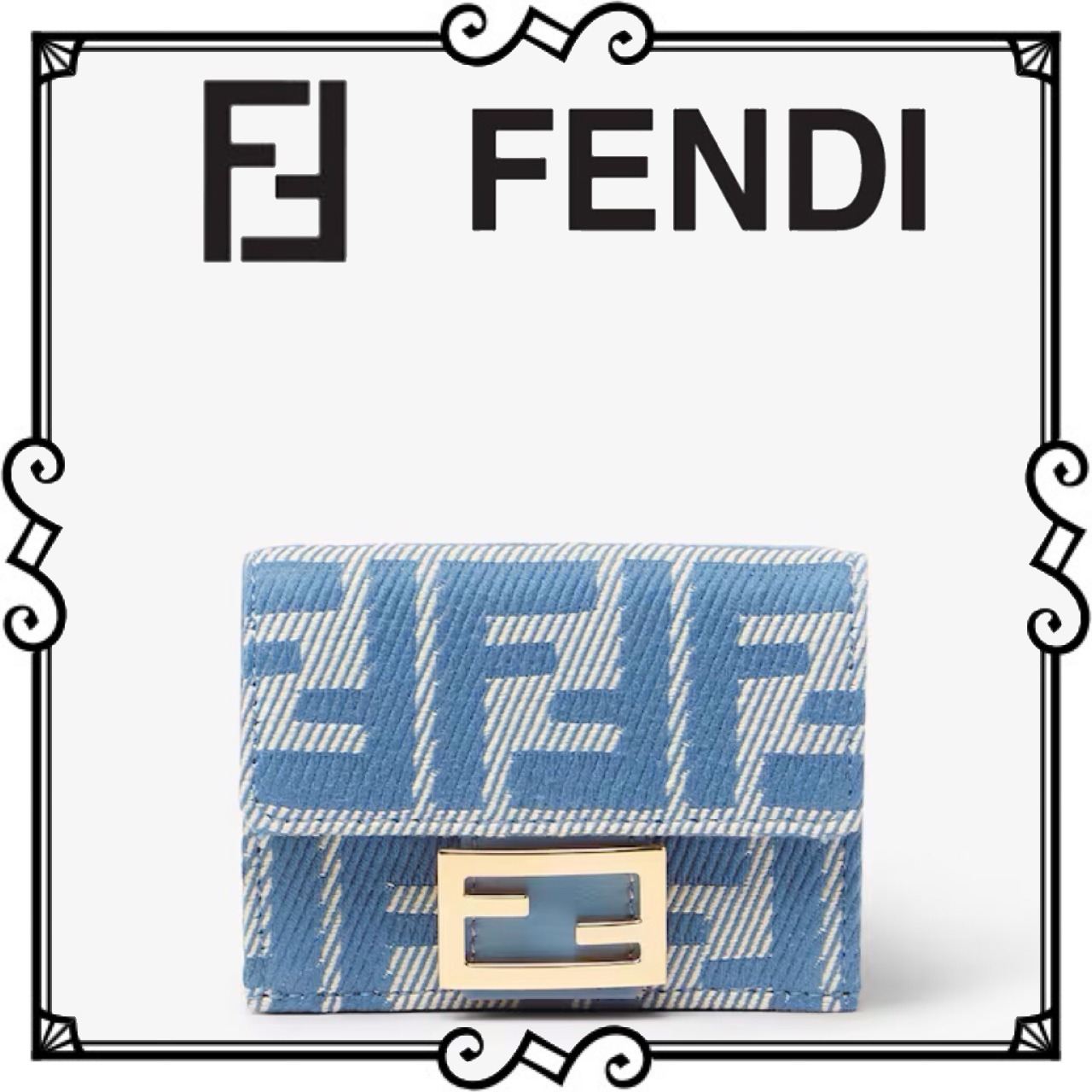【VIP価格】FENDI フェンディ バゲット マイクロ 三つ折り財布