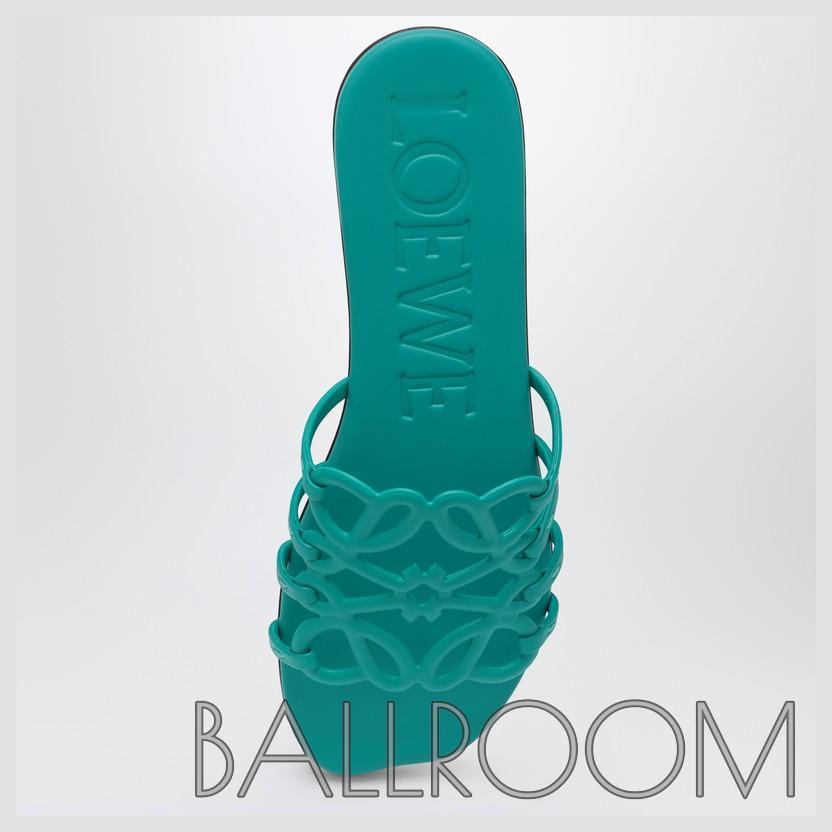 サンダル・ミュール LOEWE PETAL ANAGRAM TURQUOISE SANDAL