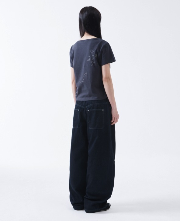 ◆THE COLDEST MOMENT (w) TCM stitch side henly neck T/2色◆