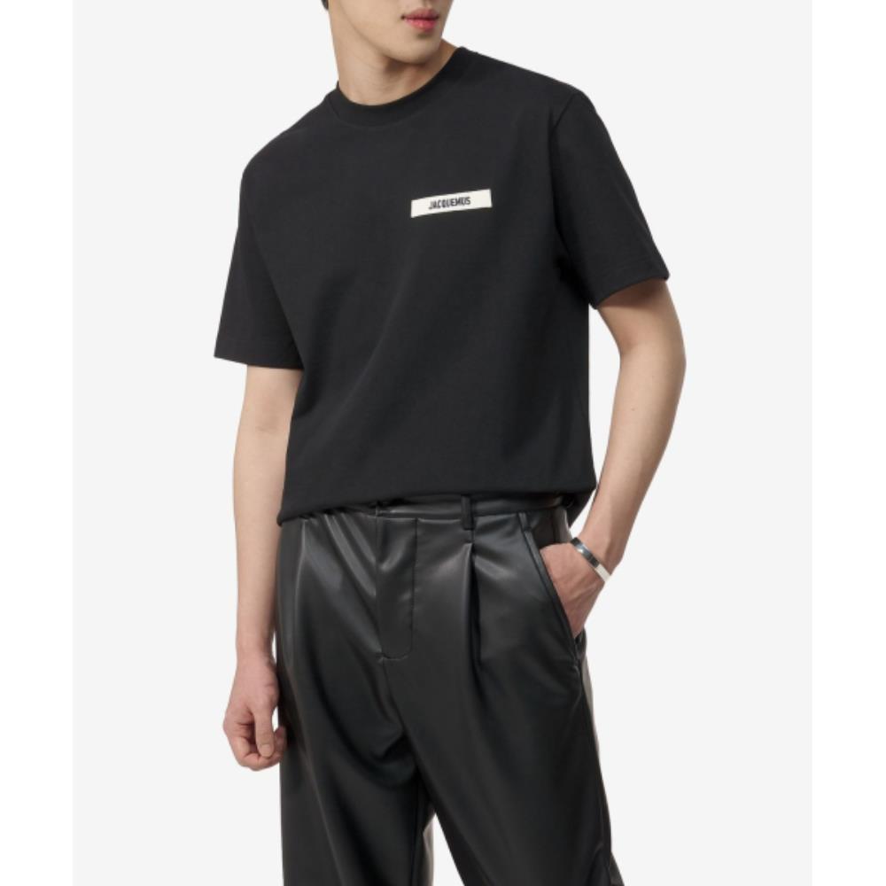 ★JACQUEMUS★ Le Grosgrain Short Sleeve T-Shirt Black 245JS2