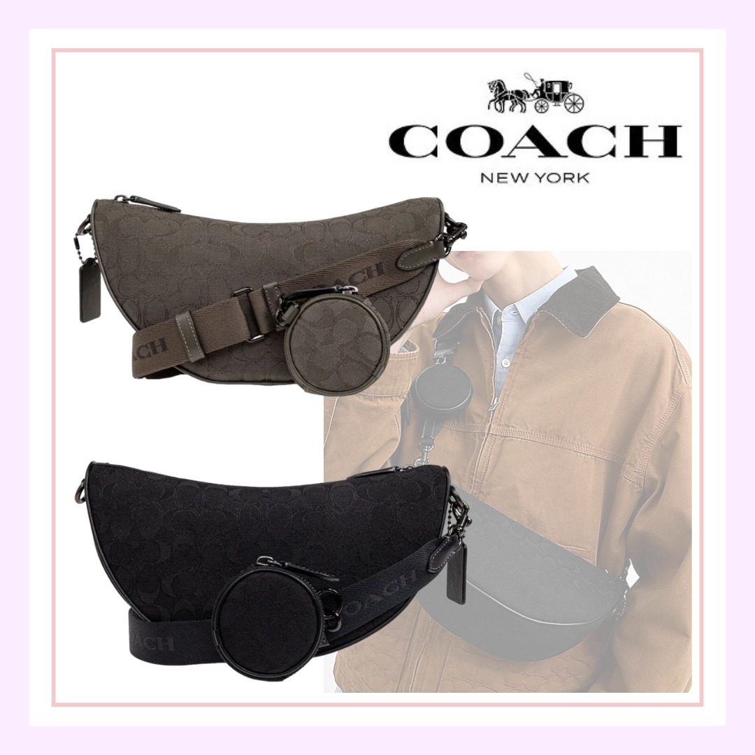 関税/送料込【COACH】モノグラム ジップ ショルダーバッグ