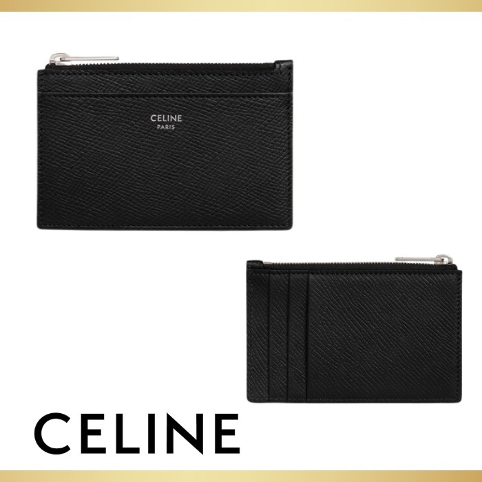 【CELINE】ジップ付きカードホルダー グレインドカーフスキン
