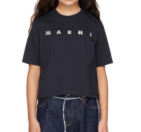 Marni  ネイビー クロップド Tシャツ 大人もＯＫ