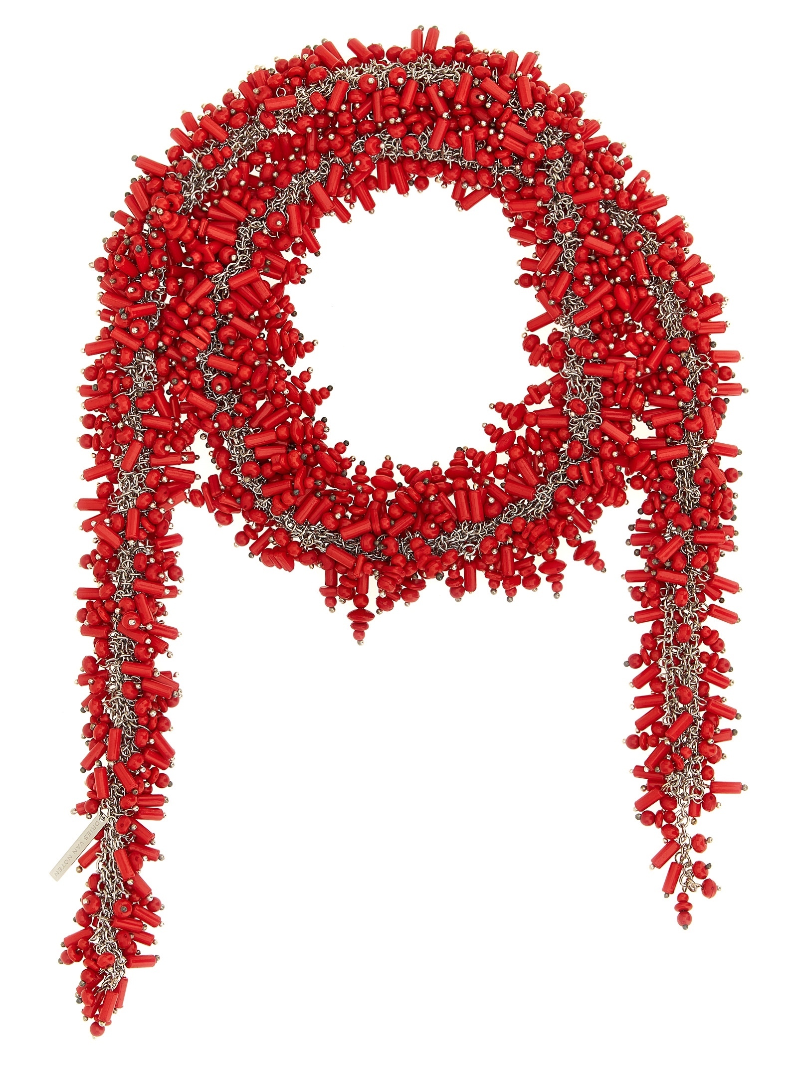 アクセサリーその他 DRIES VAN NOTEN 'Embroidered Scarf' necklace Red
