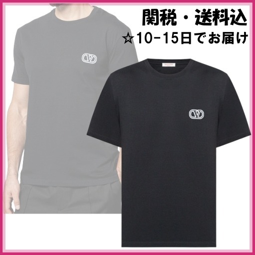 VALENTINO■ヴァレンティノ Vロゴ コットン 半袖Tシャツ