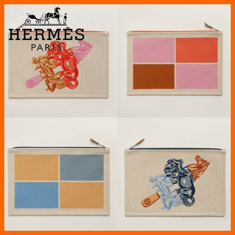 【旅行などで大活躍☆】HERMES キャンバスケース