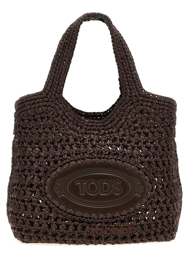TOD'Sトッズ ロゴ ラフィア バッグ