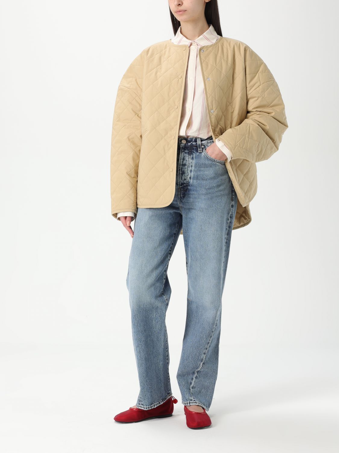 【toteme】襟なし ジャケット ２色 Collarless cinched jacket ecru – TOTEME