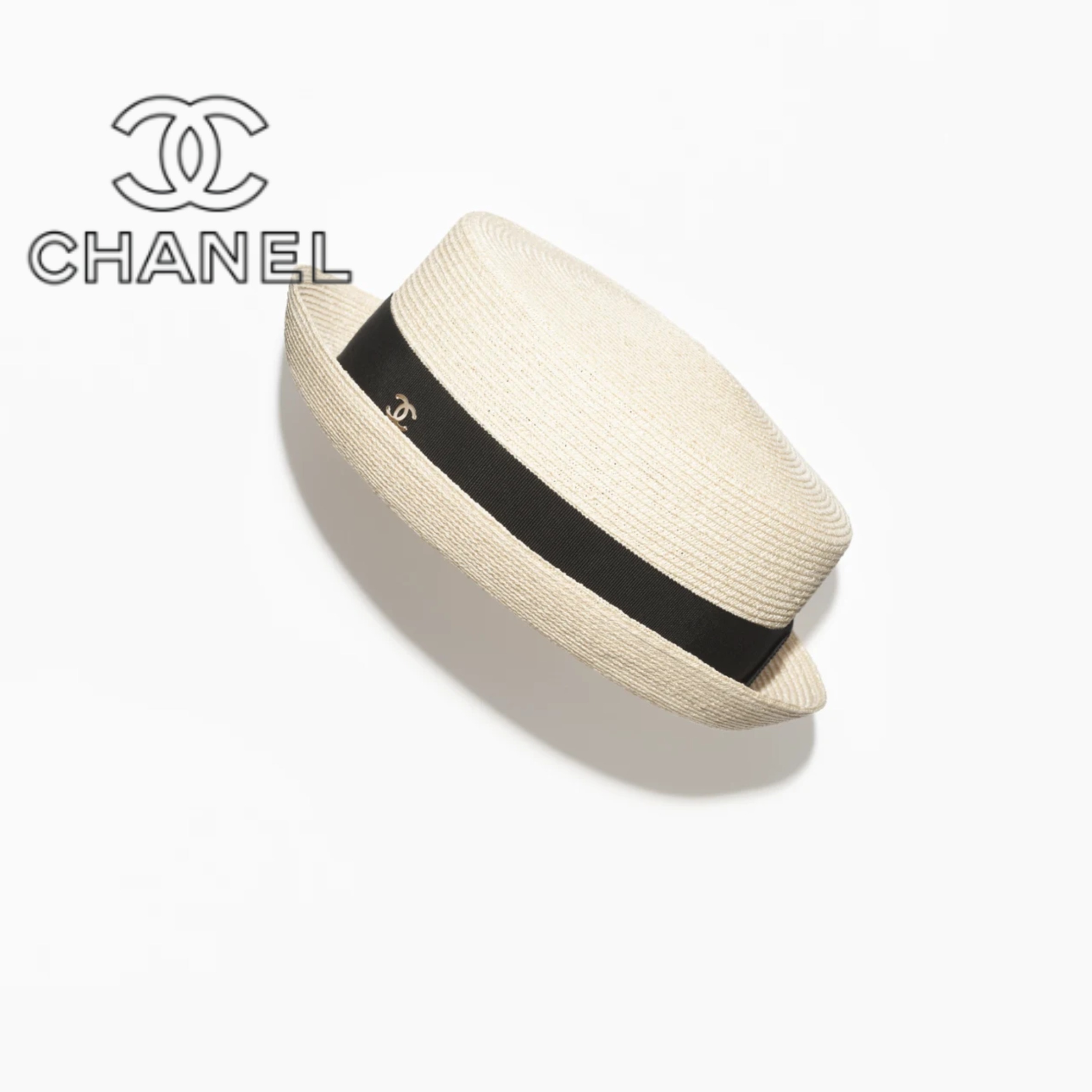 《CHANEL》25S新作 ハット 帽子 CCロゴ ベージュ ブラック
