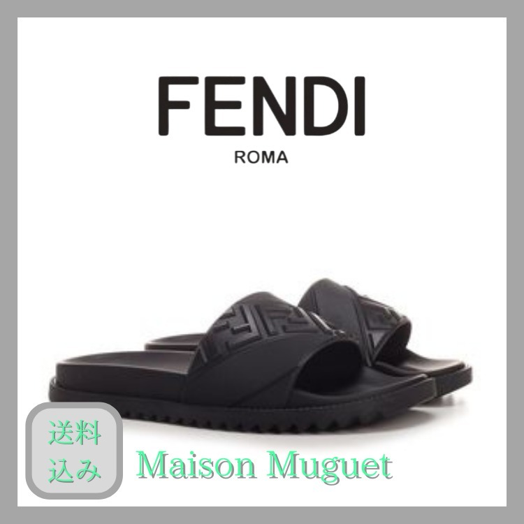 【唯一無二】FENDI フェンディ FF エンボス スライド ラバー
