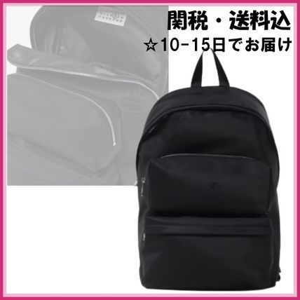 関税込★MM6 Maison Margiela Kids ロゴ バックパック/大人もOK MM6 MAISON MARGIEL◇ ロゴ バックパック Black《大人もOK