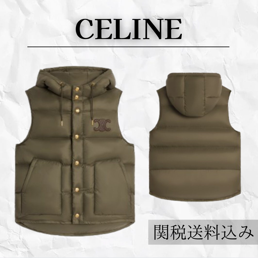 CELINE ナイロン ロゴ ダウン ベストジャケット【注目商品】★