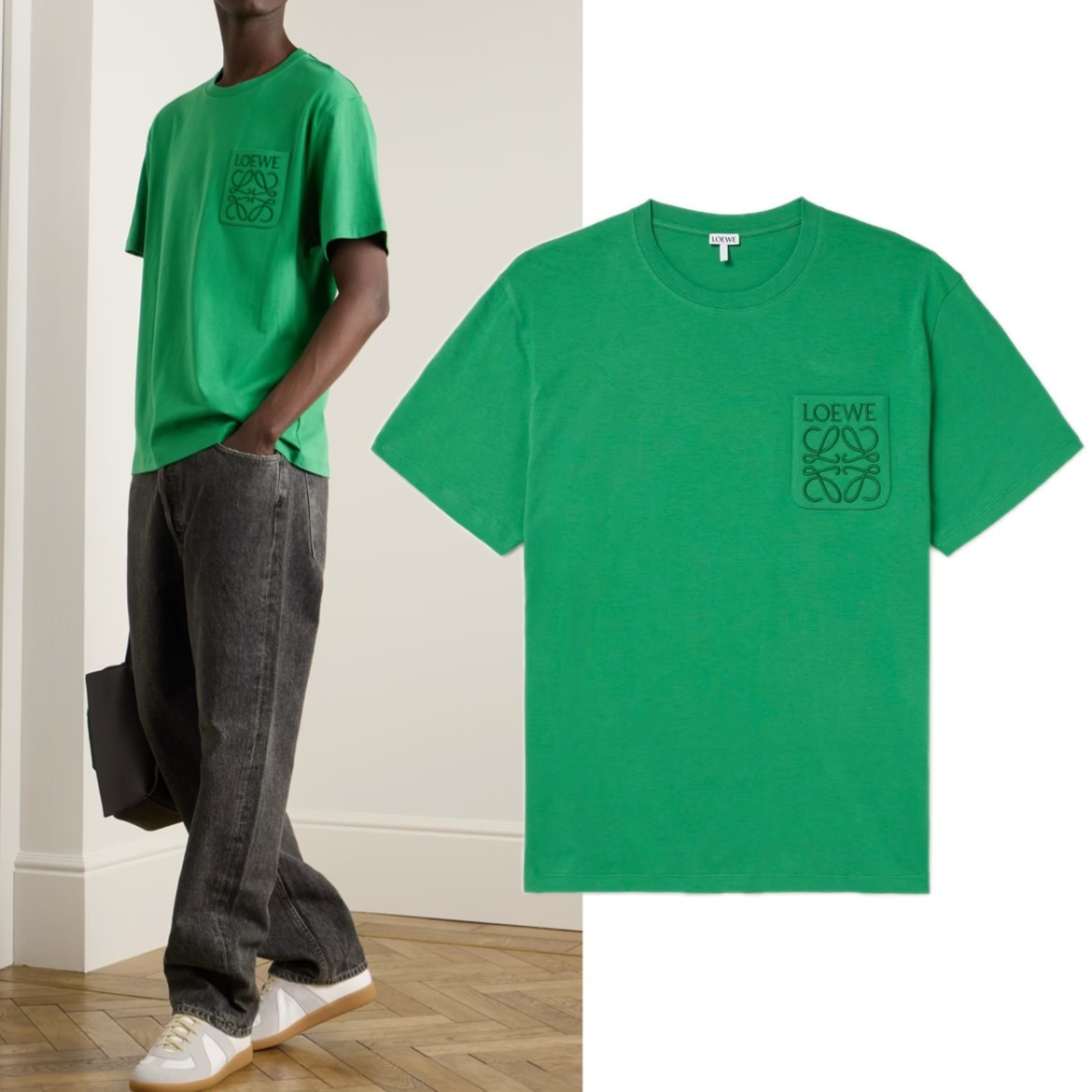 【LOEWE】メンズ ロゴ入りコットンジャージーTシャツ