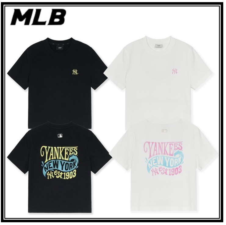 Tシャツ・カットソー [ MLB ] SUMMER LETTER GRAPHICS SLIM FIT CROP SHORT T-SHIRT