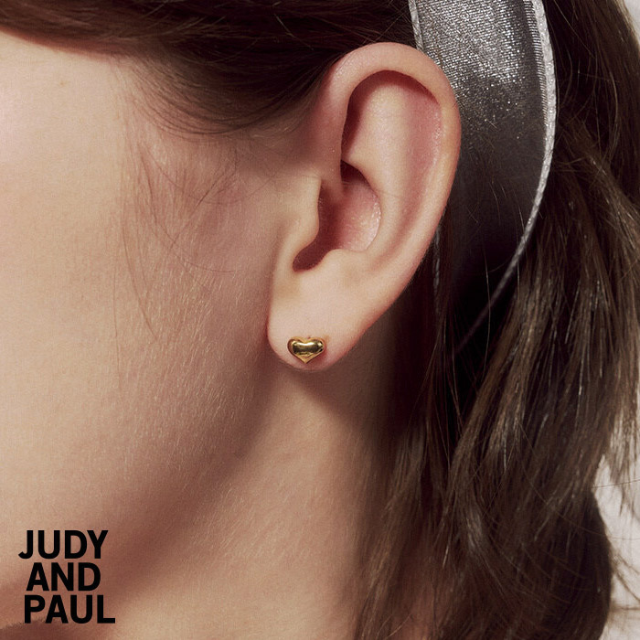 JUDY AND PAUL☆muse all-silver bold heart earring_big ピアス