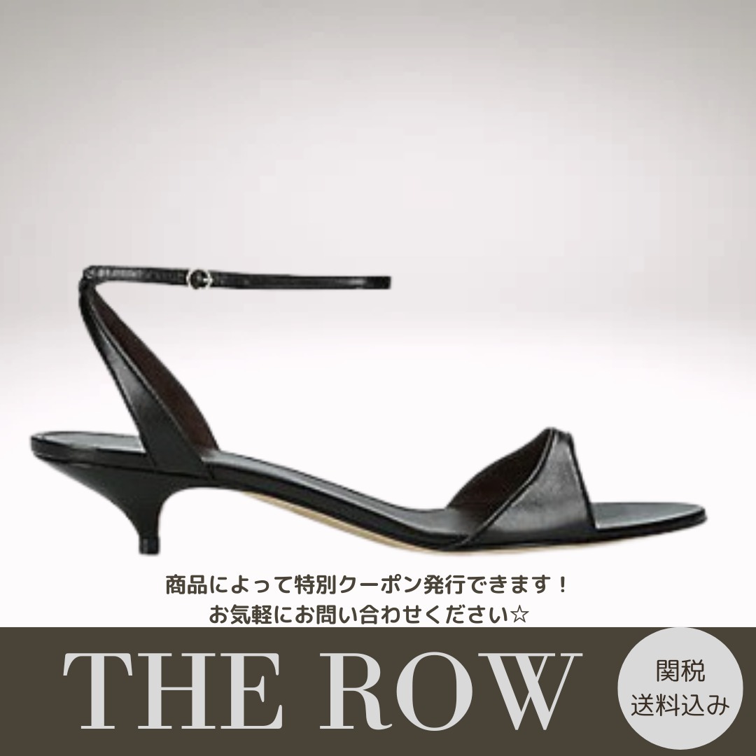 【THE ROW】Vika 35 アンクルストラップ レザーヒールサンダル