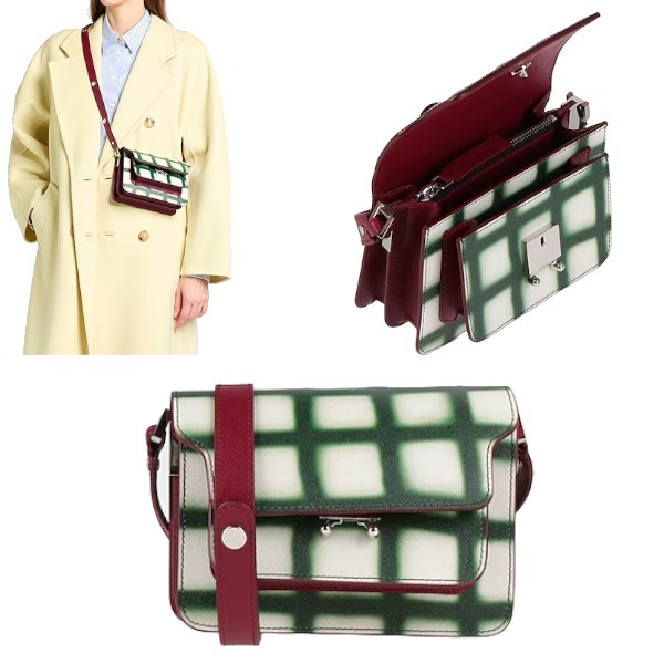 MARNI ★ ロゴ レザー ショルダーバッグ / グリーン