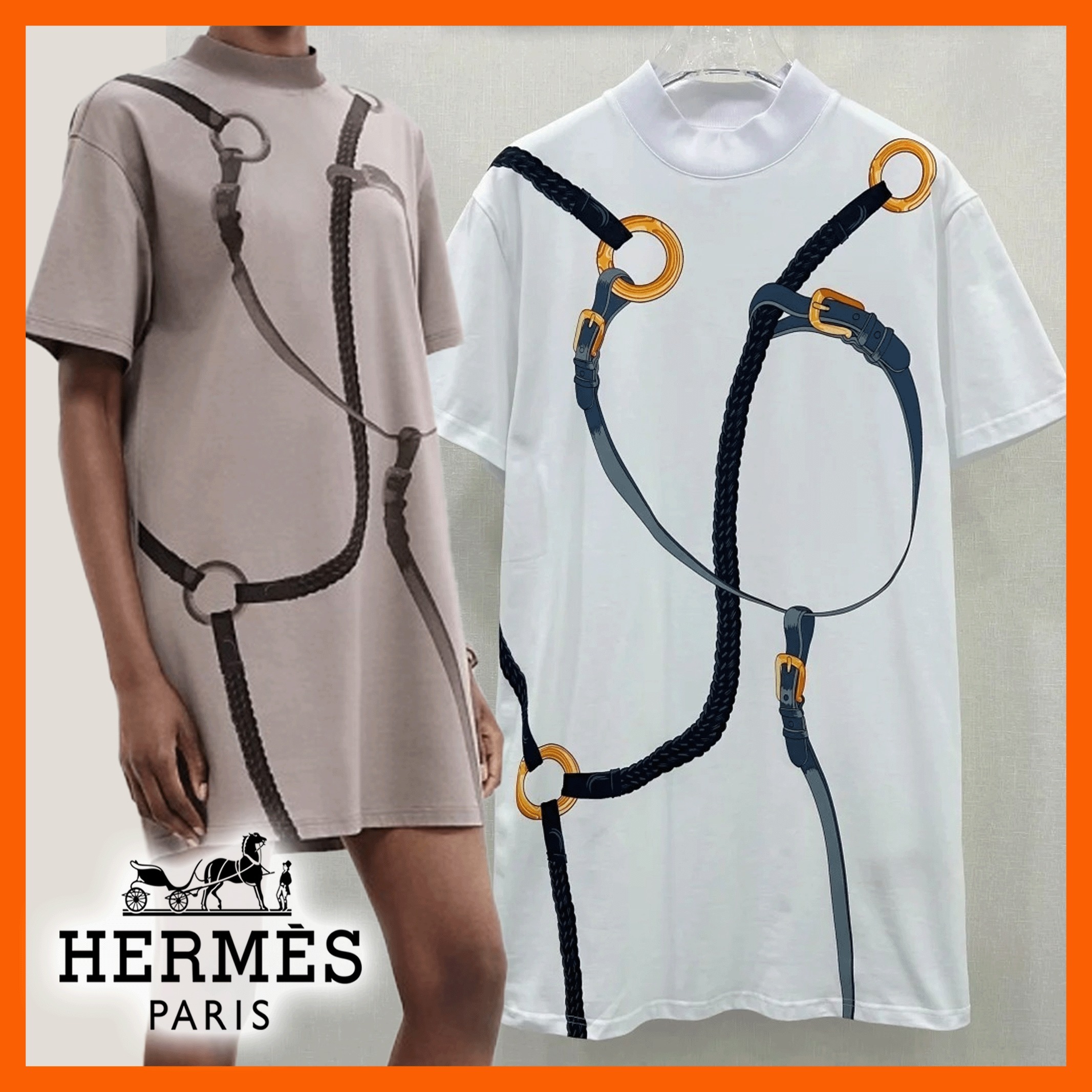 エレガントなミニワンピ【HERMES】Coaching Remix ドレス