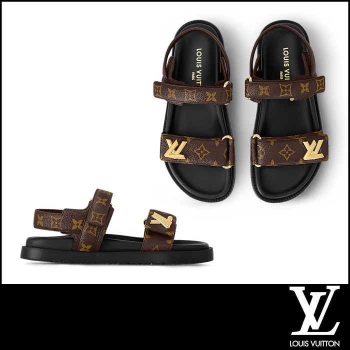 【ルイヴィトン】 LV サンセット サンダル 足元ラグジュアリー