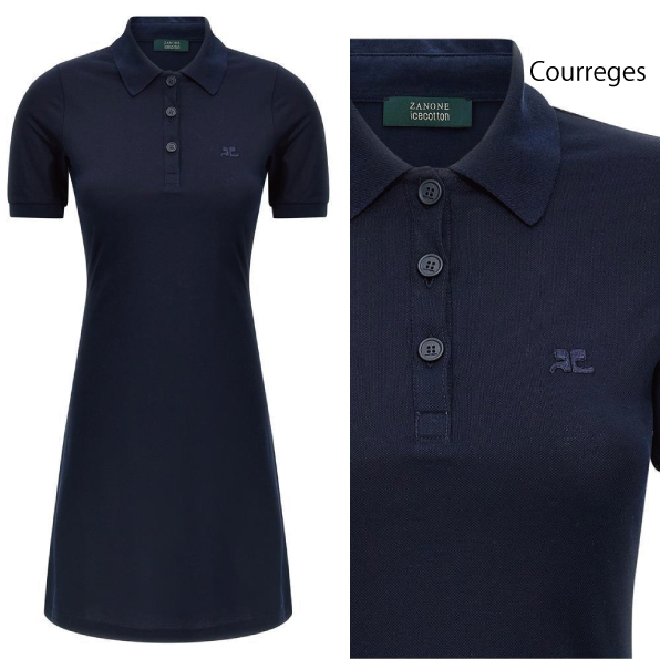 【Courreges】MINI PIQUE POLO DRESS ポロワンピ