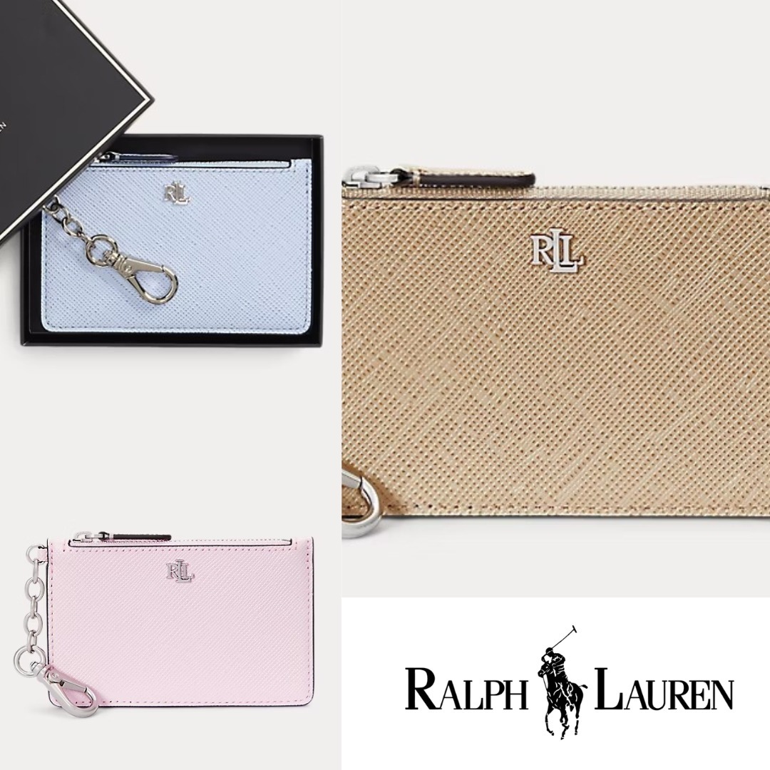 Ralph Laurenラルフローレン テクスチャードレザー カードケース