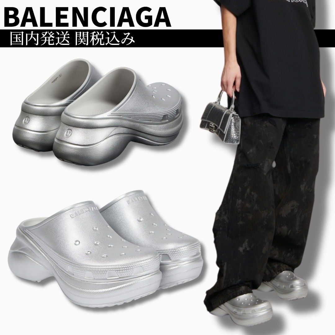 関税込み◆コラボ BALENCIAGAxCrocs プラットフォームスライド