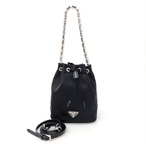 中古★PRADA☆クリスタルストラップ バケットバッグ