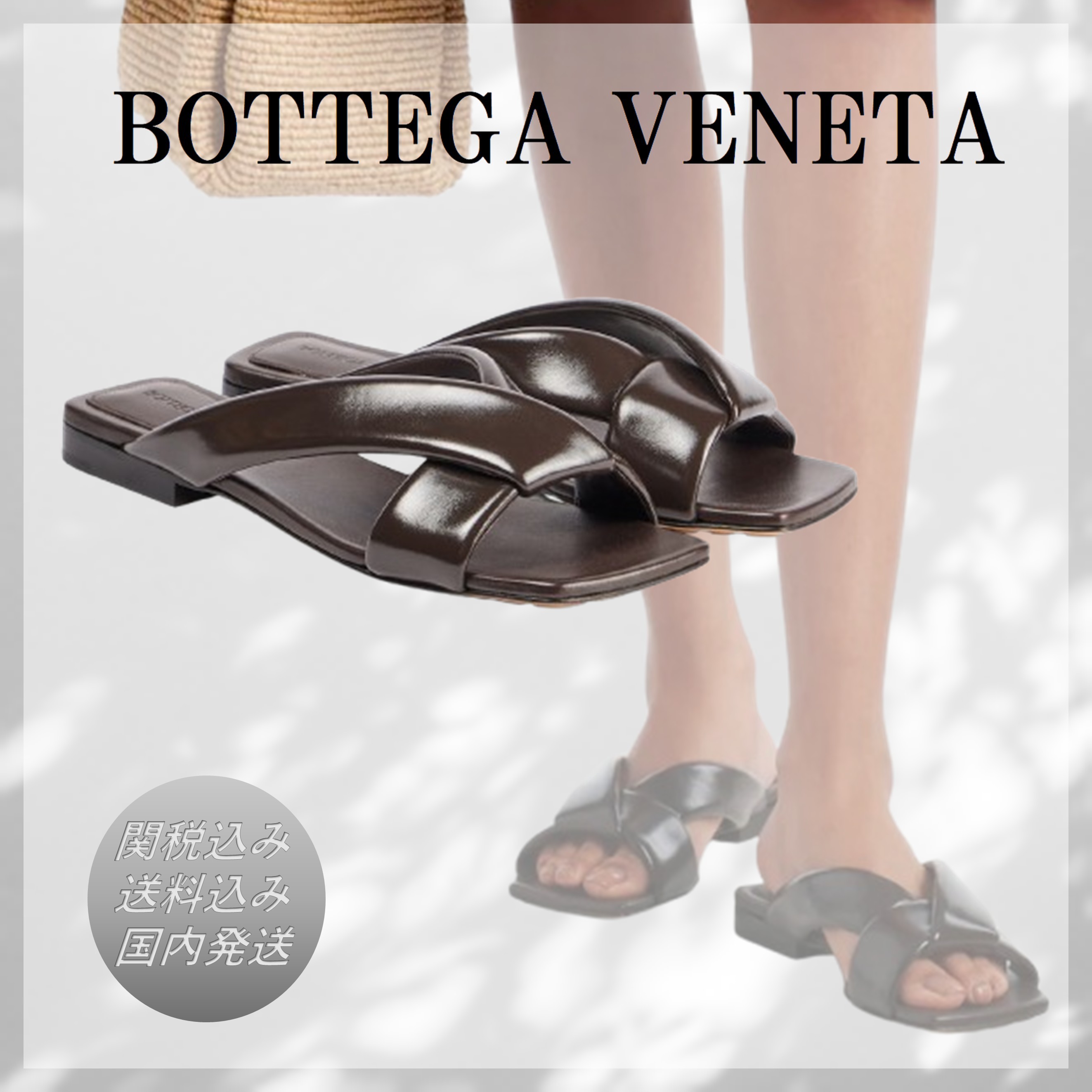 送料込/関税込■BOTTEGA VENETA■Riva レザーサンダル