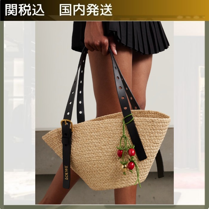 LOEWE ロエベ /ビーチ ラフィア かご トート ストロー