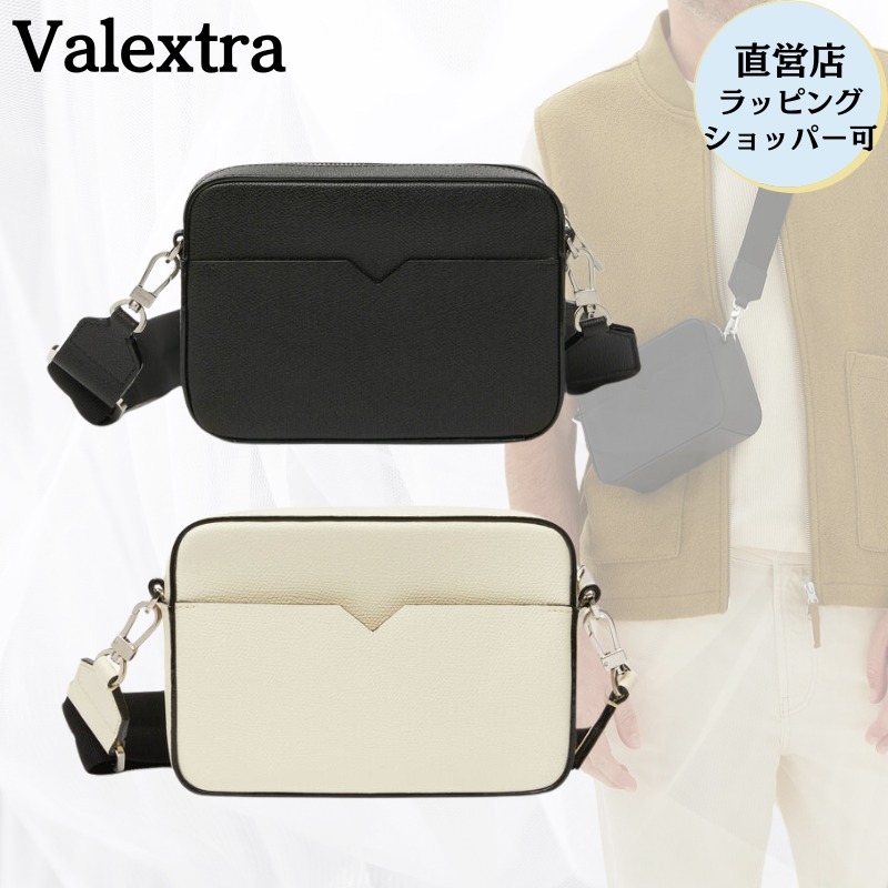 Valextra ヴァレクストラ ショルダーバッグ ミニ Vライン メンズ