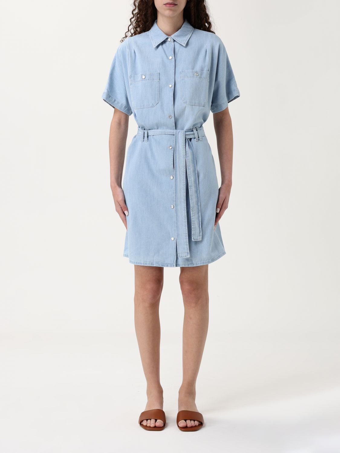ワンピース A.P.C. Woman Dress Gnawed Blue COGXXF35121 IAV