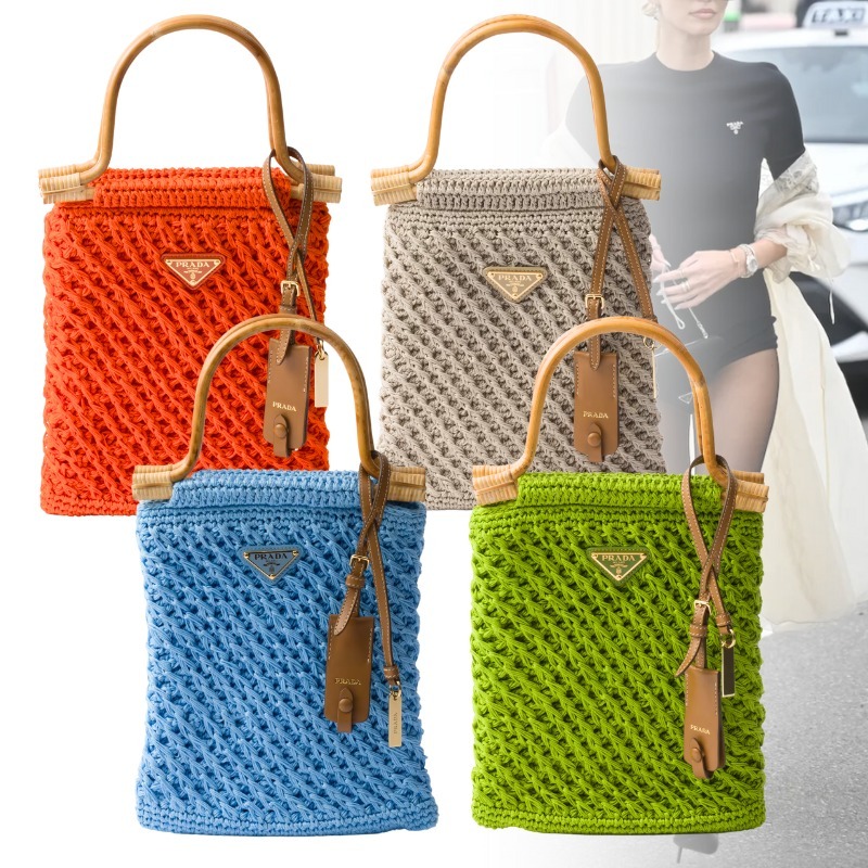 PRADA プラダ ハンドバッグ ミニ コットン トライアングルロゴ