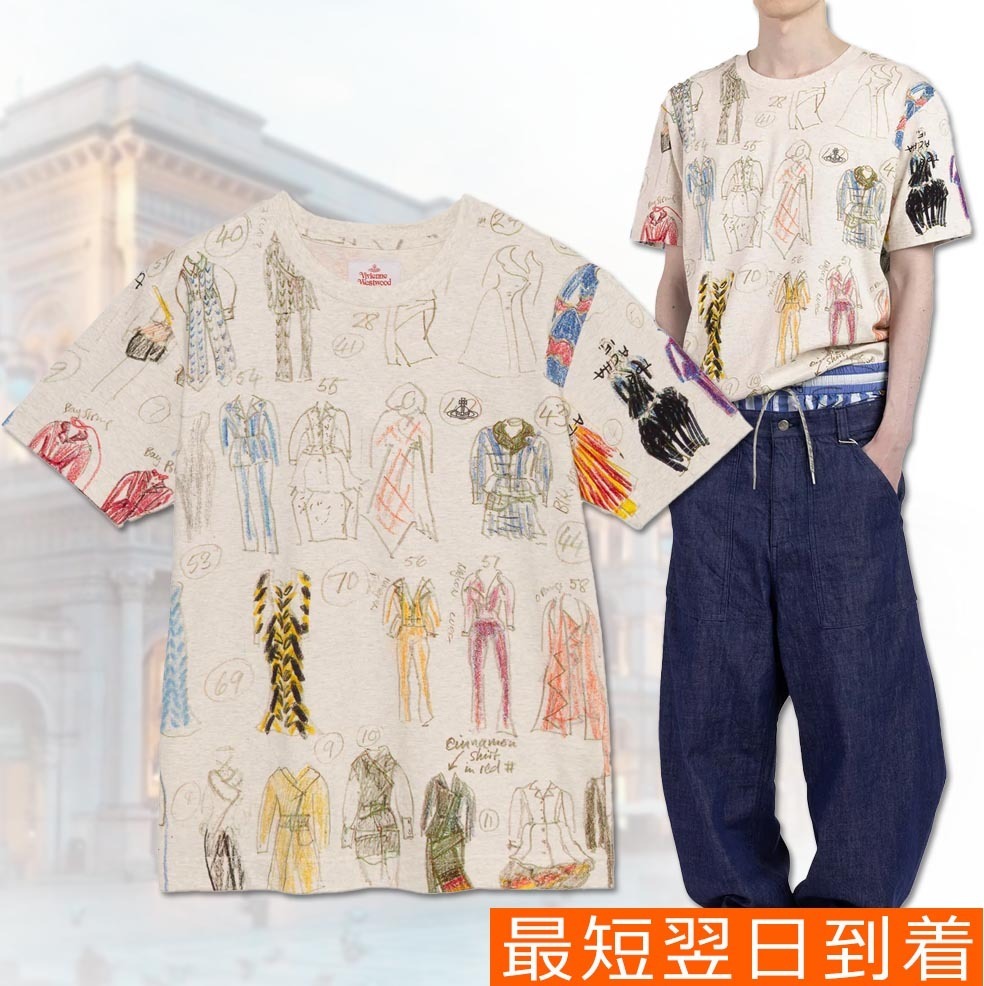 【Vivienne Westwood】LINE UP PRINT リラックスTシャツ