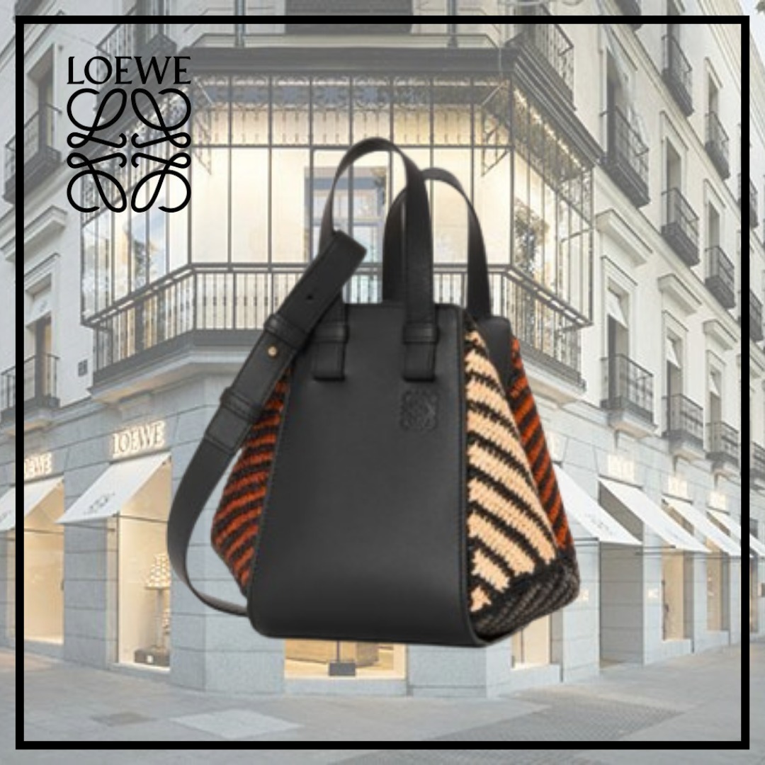 【LOEWE】ハンモックバッグ コンパクト★ブラック ナチュラル