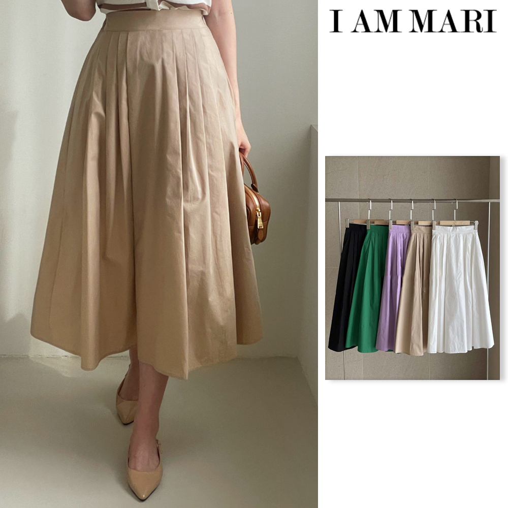 【I AM MARI】Byville Pintuck Pleated Long Skirt