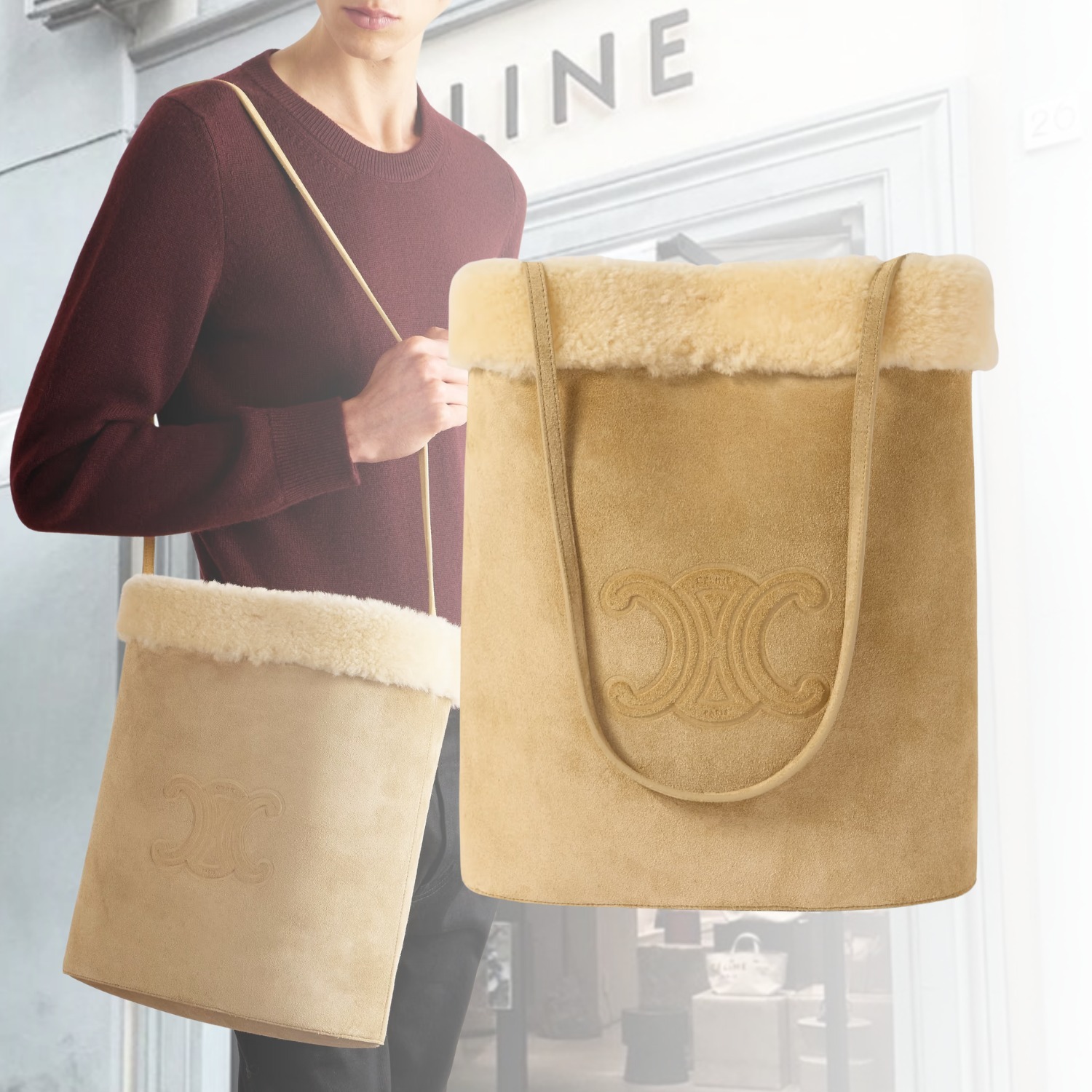 CELINE セリーヌ Triomphe トリオンフ ロゴ バケット バッグ