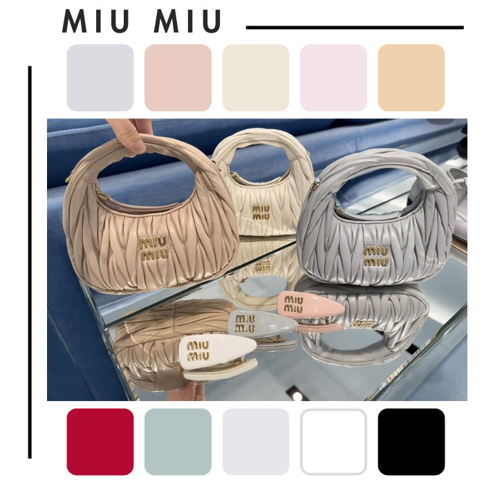 MIUMIU●2WAY ワンダー マテラッセレザーホーボーミニバッグ