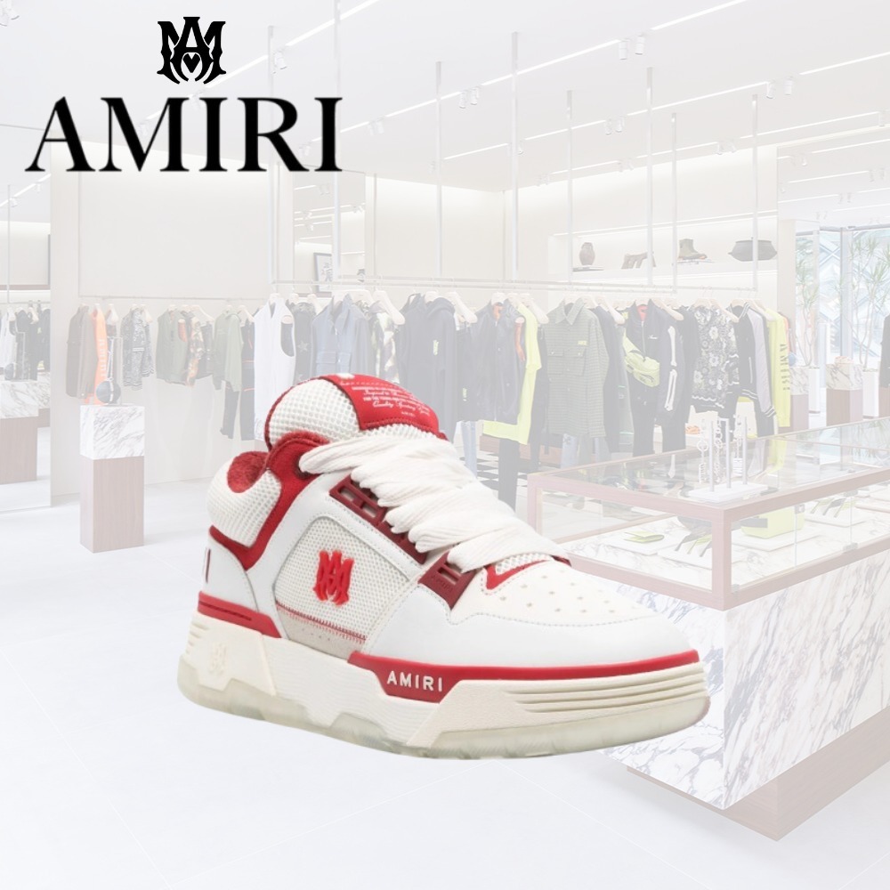 合わせやすさ◎ AMIRI スニーカー MA-1 赤 白 ロゴ メンズ 人気