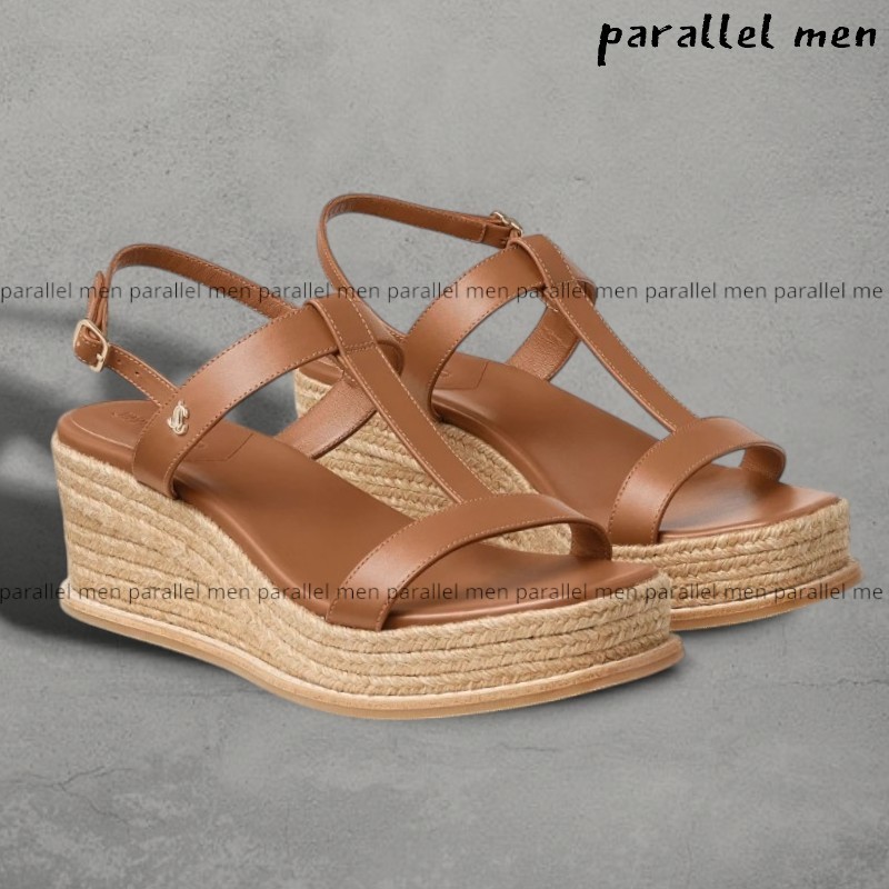 【Jimmy Choo】Theia Wedge 60 レザー ウェッジ サンダル