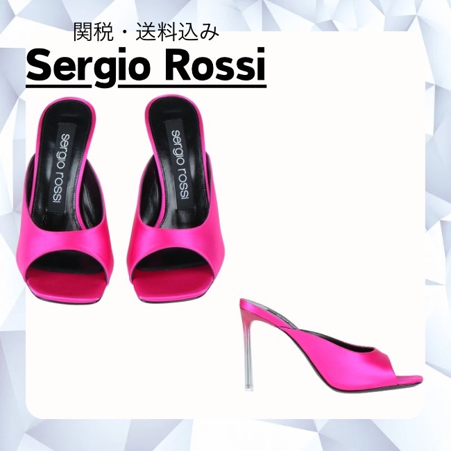 関税・送料込み【Sergio Rossi】サテン サンダル