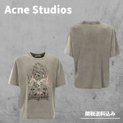 【Acne Studios】Skull Printed クルーネックTシャツ グレー
