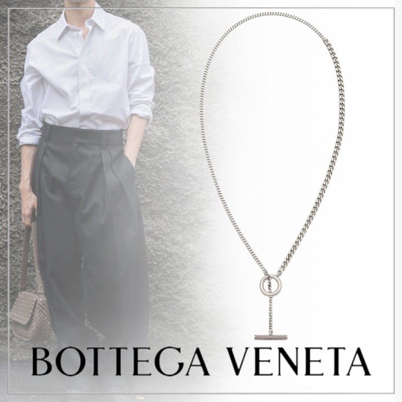 BOTTEGA VENETA◆シルバー イントレッチオ ネックレス Tバー留具
