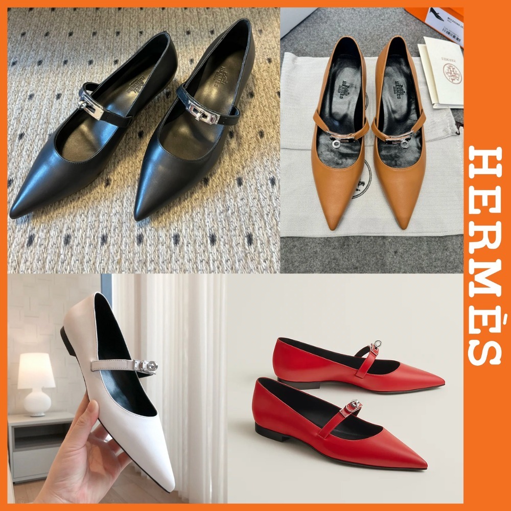 `外出にピッタリ♪`【HERMES】ケリーバレットフラット シューズ