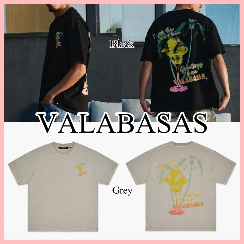 VALABASAS Greetings Tシャツ 半袖 Black Grey 送料込み