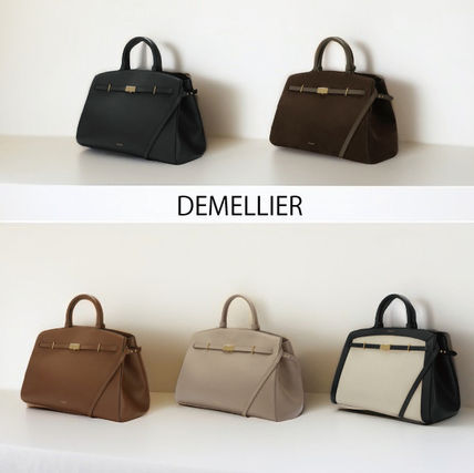 【DEMELLIER】英王室御愛用 The Hudson ハンドバッグ The Hudson | Black Small Grain | DeMellier