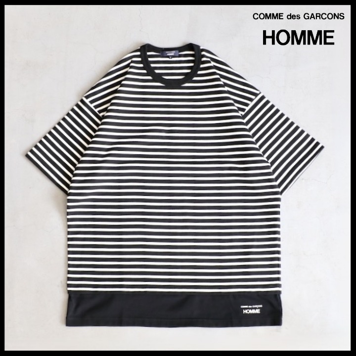 ◆COMME des GARSONS HOMME◆綿圧綿天竺ボーダーTシャツ