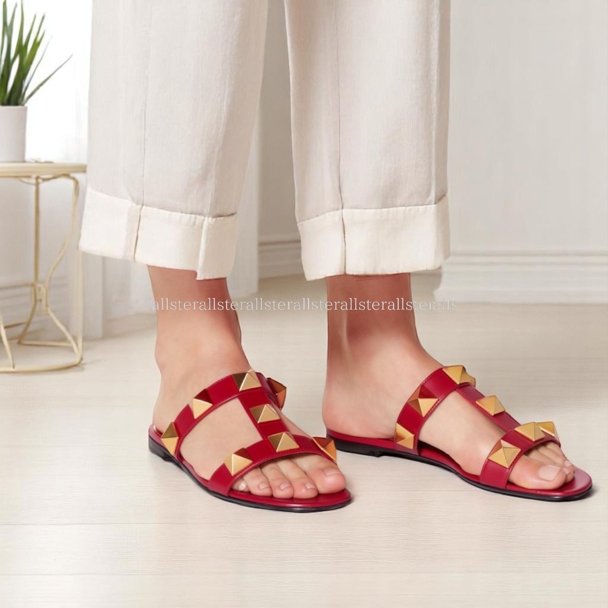 【VALENTINO】ヴァレンティノ スタッズ スライド サンダル