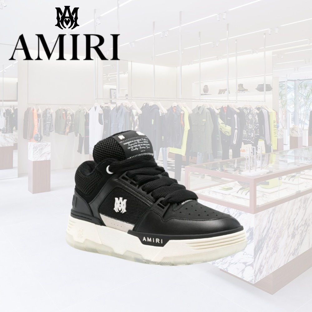 合わせやすさ◎ AMIRI スニーカー MA-1 黒 ロゴ メンズ 人気